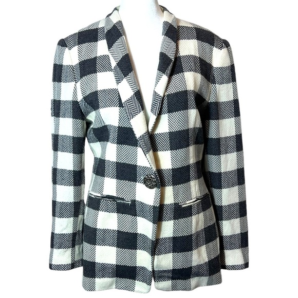 Forenza Jackets & Blazers - Forenza Vintage Black & White Plaid Blazer, Size 8